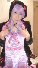 Dildo play by cosplay crossdresser