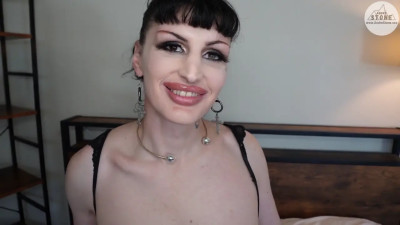 Trans Beauty Allysa Etain Smokes Cigarette While Taking Cock